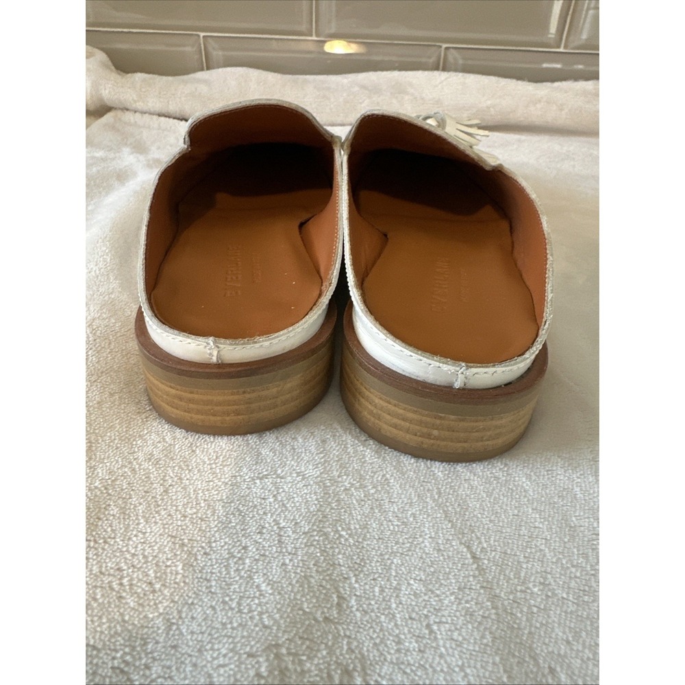 Everlane Womens Sz 8.5 White The Modern‎ Tassel Loafer Mule Leather Slip On - Picture 4 of 10
